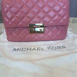 Michael Kors chain bag. Shine pink. Brand new, never used. Dust bag included
